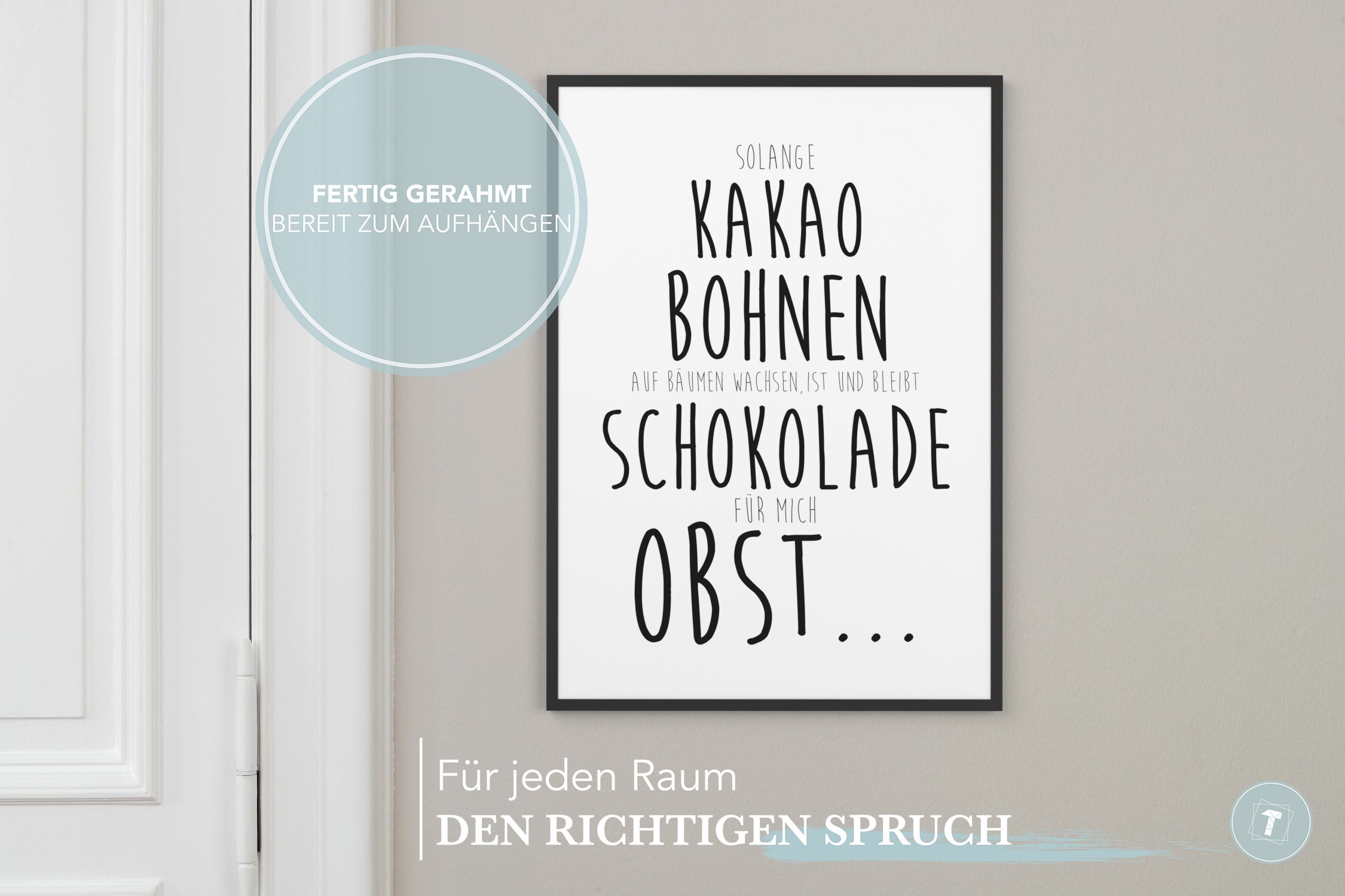 Schokolade ist Obst Premium SpruchPoster Als Geschenk Etsy