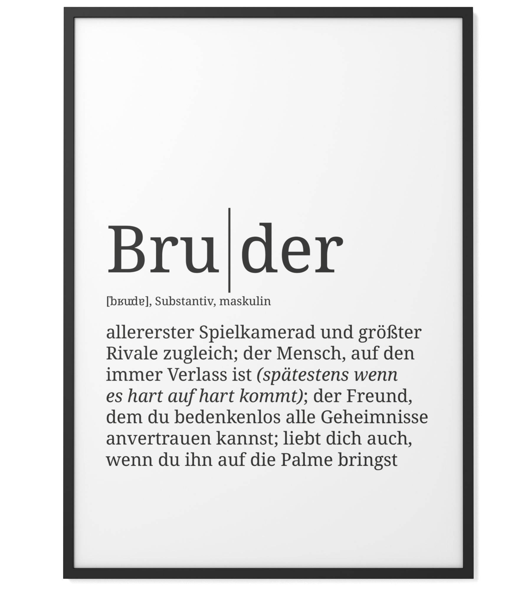 Definition Bruder Format Wählbar Premium Spruchposter Etsy UK
