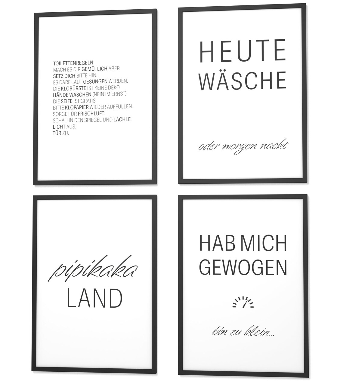 SpruchPoster Set Badezimmer Bilder optional mit Rahmen Etsy