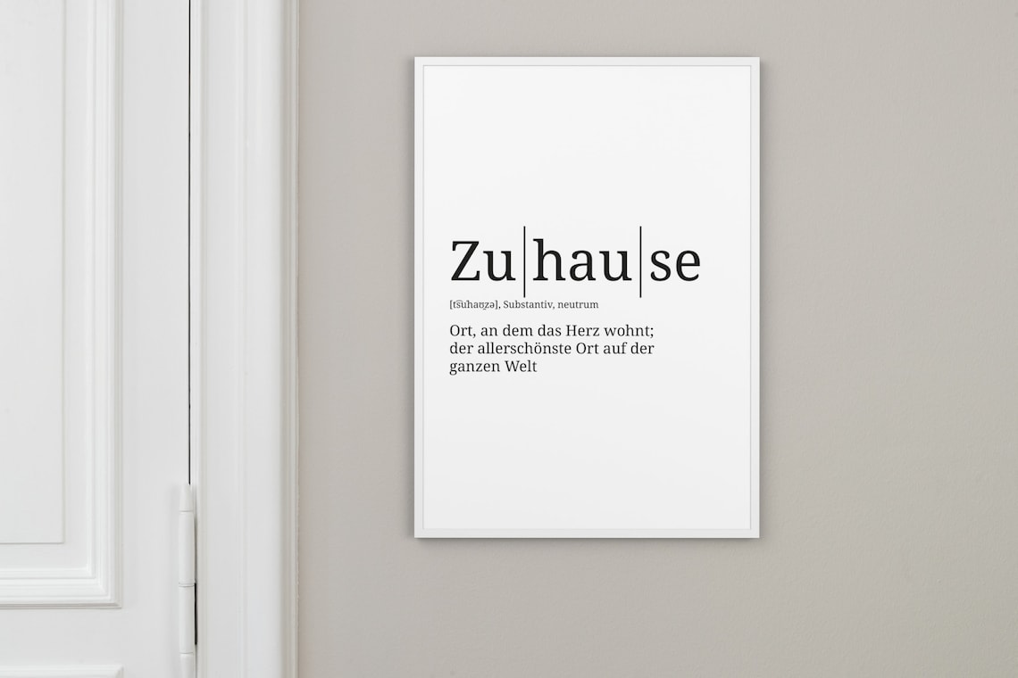 Definition Zuhause Format wählbar Premium SpruchPoster Etsy.de