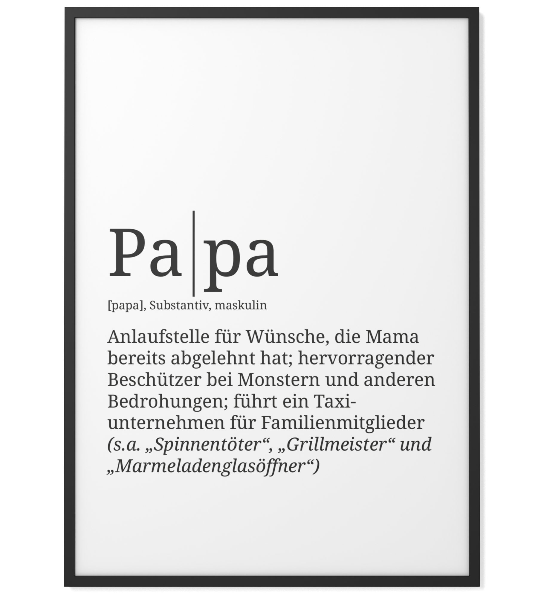 Definition Papa Format wählbar Premium SpruchPoster für Etsy.de