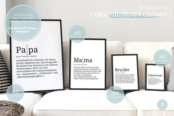 Wandbild 'Definition Beste Freundin' DIN A4 – Lustiger Kunstdruck Im Lexikon-Stil, Perfekt Als Geschenk Oder Deko