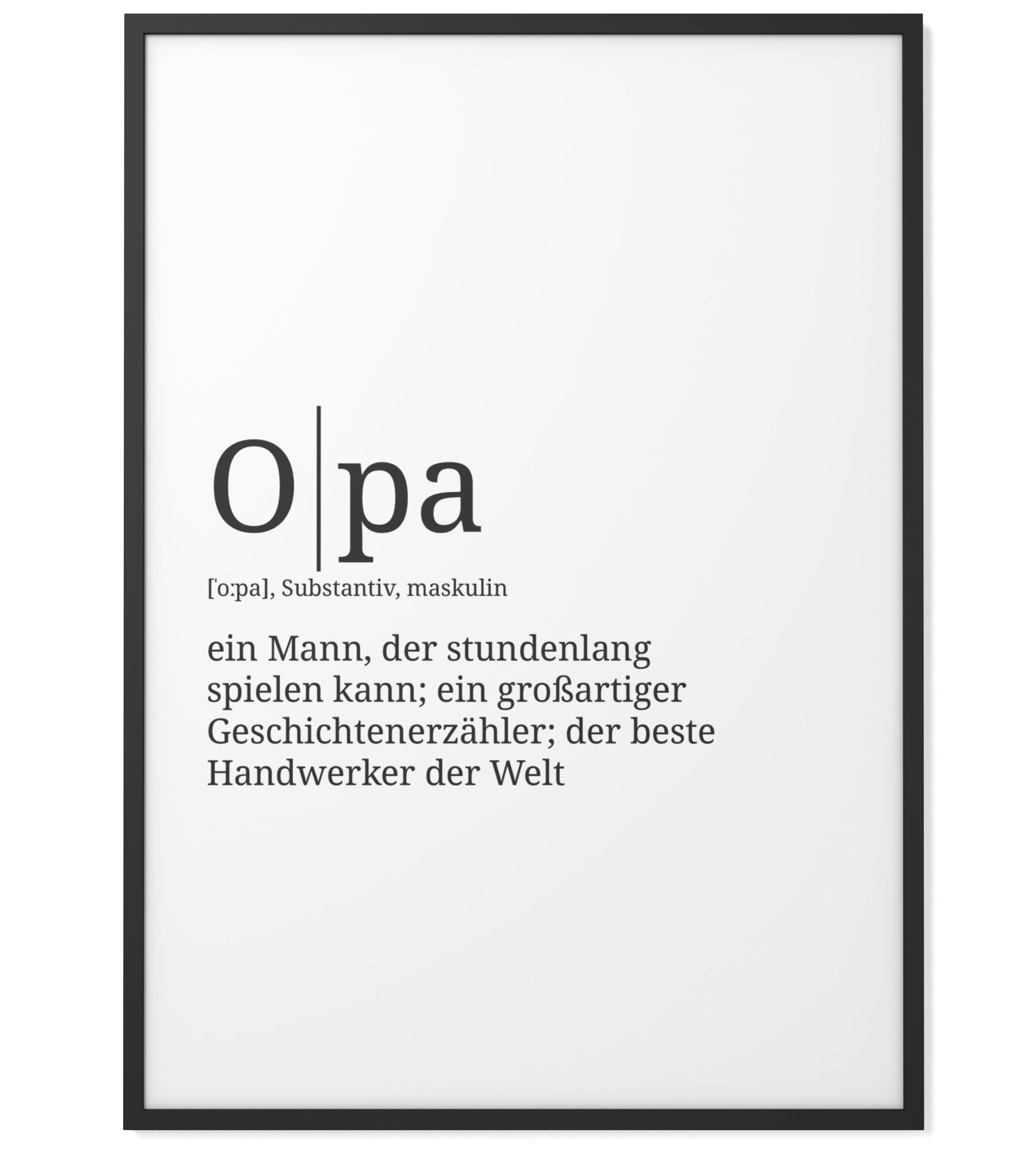 Definition Opa Format wählbar Premium SpruchPoster für Etsy