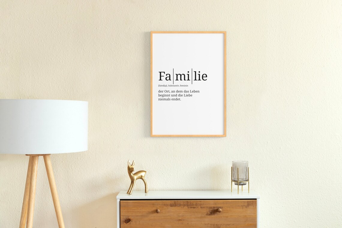 Definition Familie Format wählbar Premium SpruchPoster Etsy