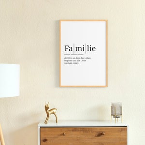 Definition: Familie Format wählbar Premium Spruch-Poster für Küche Wohnzimmer oder WG Kunstdruck für den Bilderrahmen Bild 2
