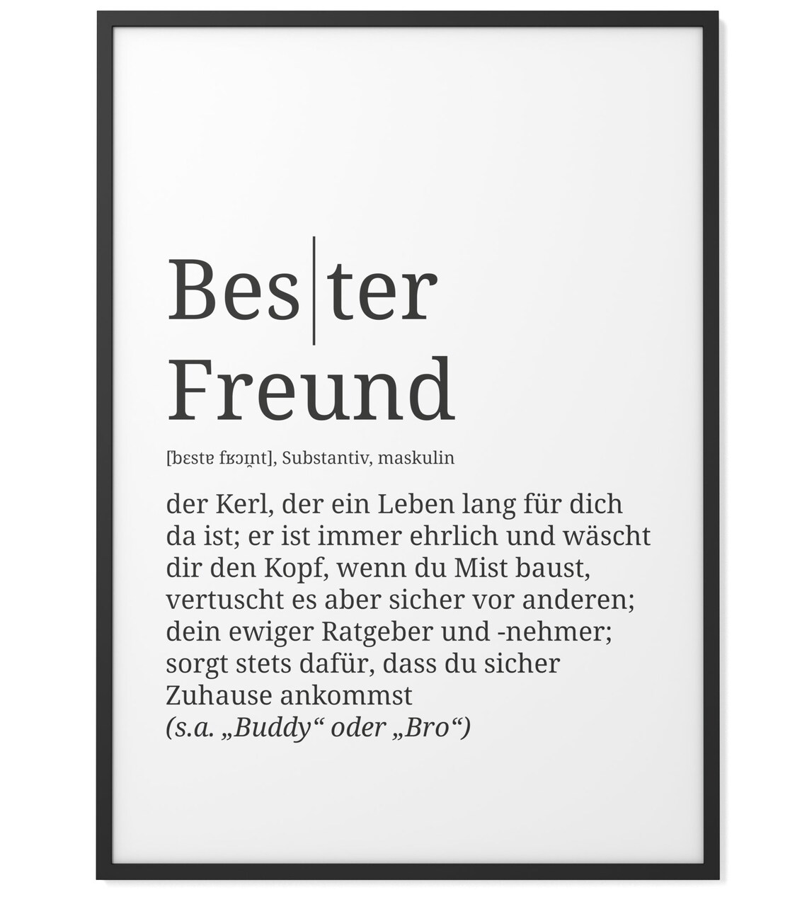 Definition Bester Freund Format wählbar Premium Etsy