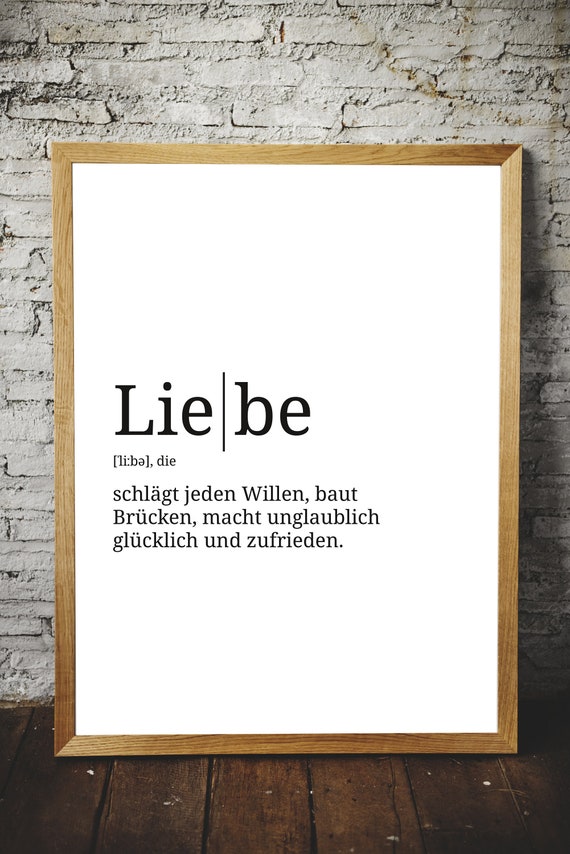 Premium Spruch Poster Definition Liebe Verschönere Deinen Wohnraum Format Wählbar