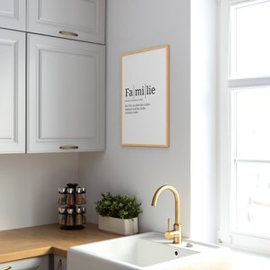 Definition: Familie Format wählbar Premium Spruch-Poster für Küche Wohnzimmer oder WG Kunstdruck für den Bilderrahmen Bild 4
