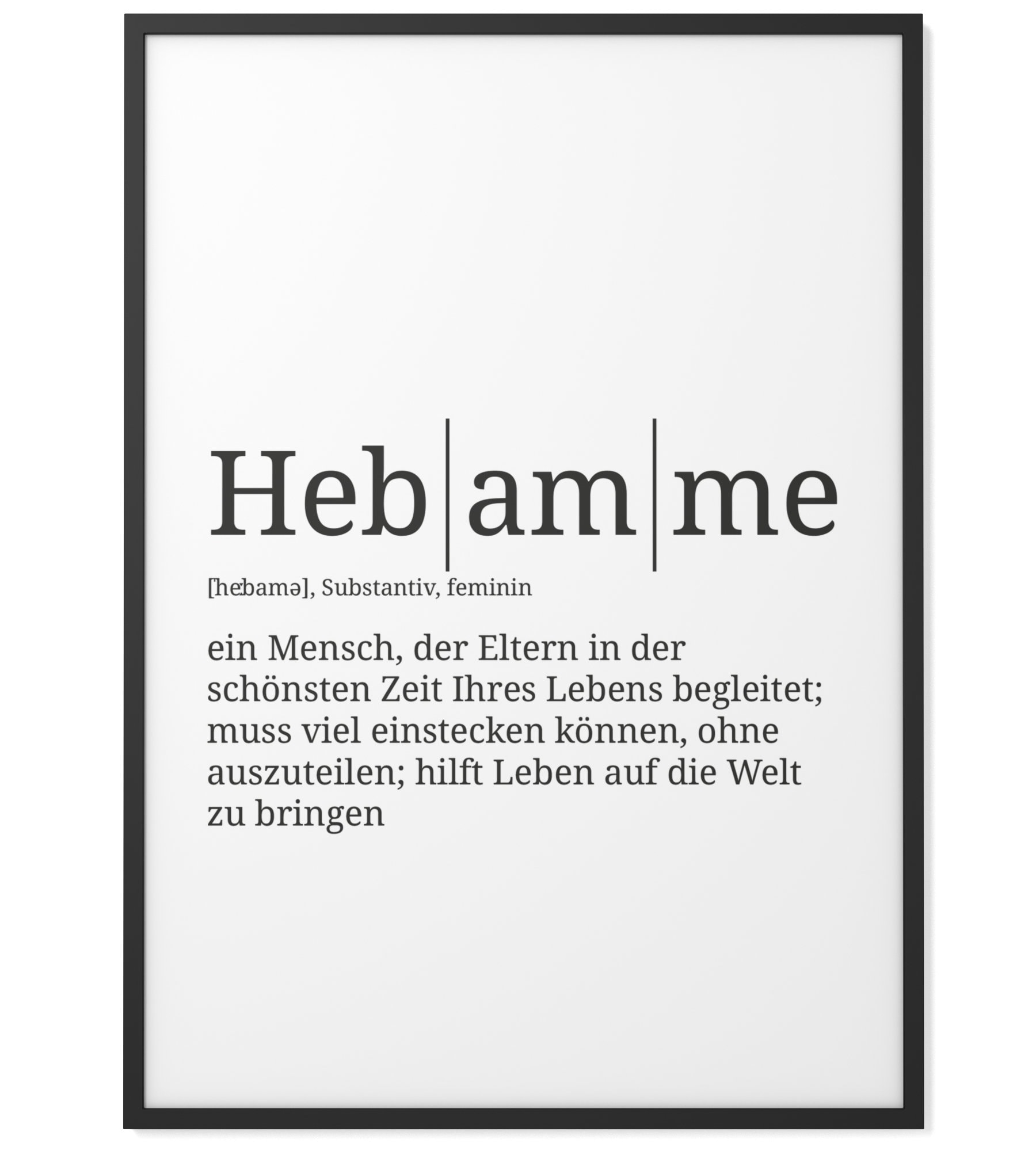 Definition Hebamme Format wählbar Premium SpruchPoster Etsy.de