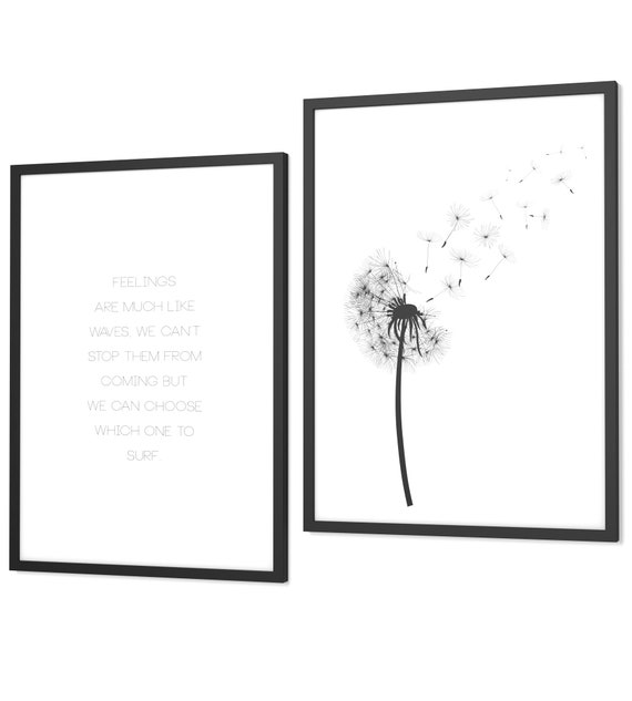 SpruchPoster Set Pusteblume Bilder optional mit Rahmen Etsy