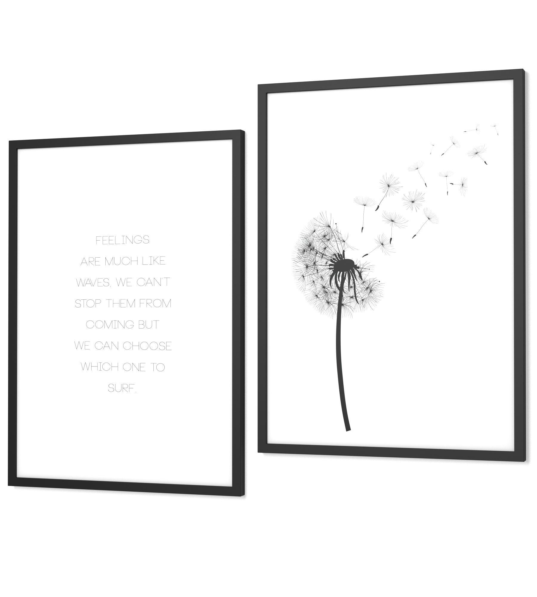 SpruchPoster Set Pusteblume Bilder optional mit Rahmen Etsy.de