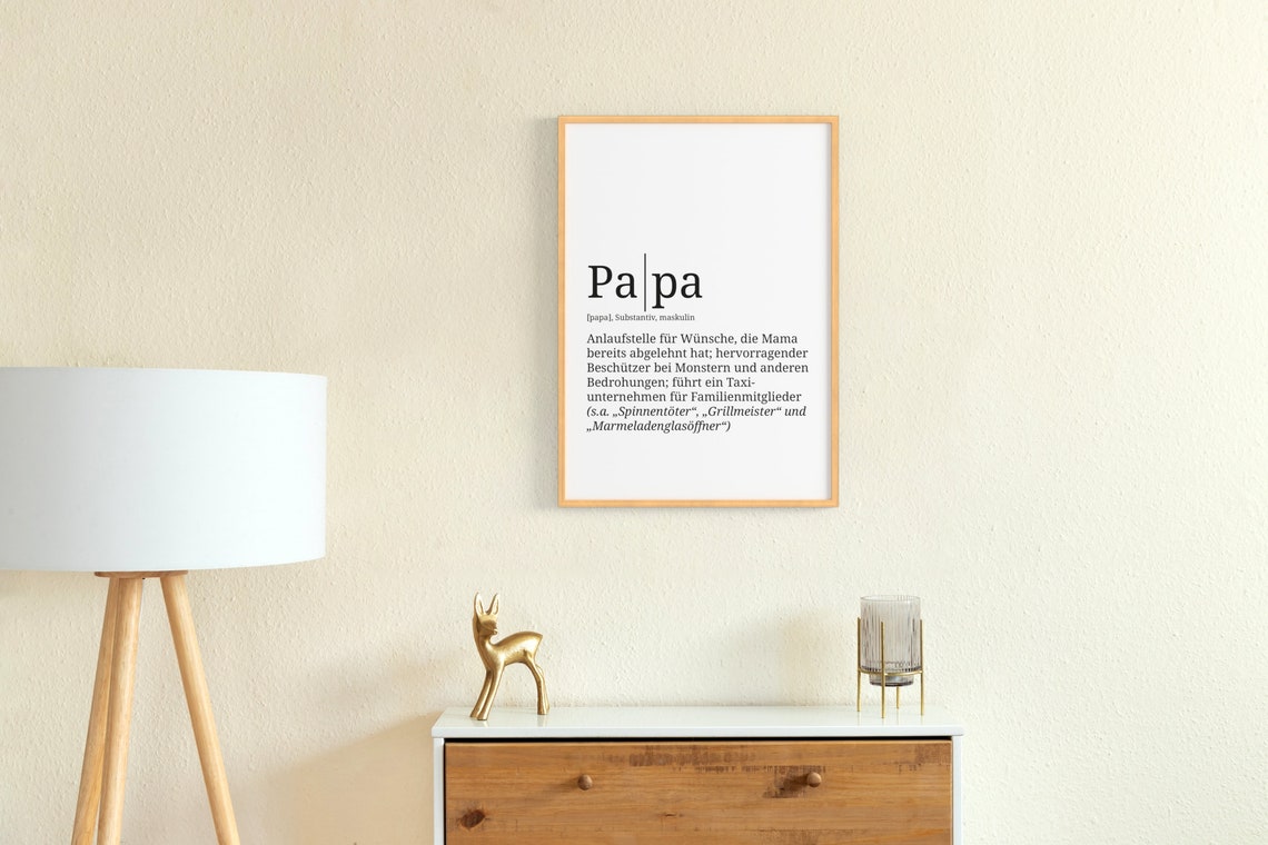 Definition Papa Format wählbar Premium SpruchPoster für Etsy.de