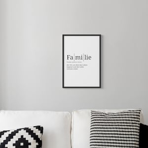 Definition: Familie Format wählbar Premium Spruch-Poster für Küche Wohnzimmer oder WG Kunstdruck für den Bilderrahmen Bild 6