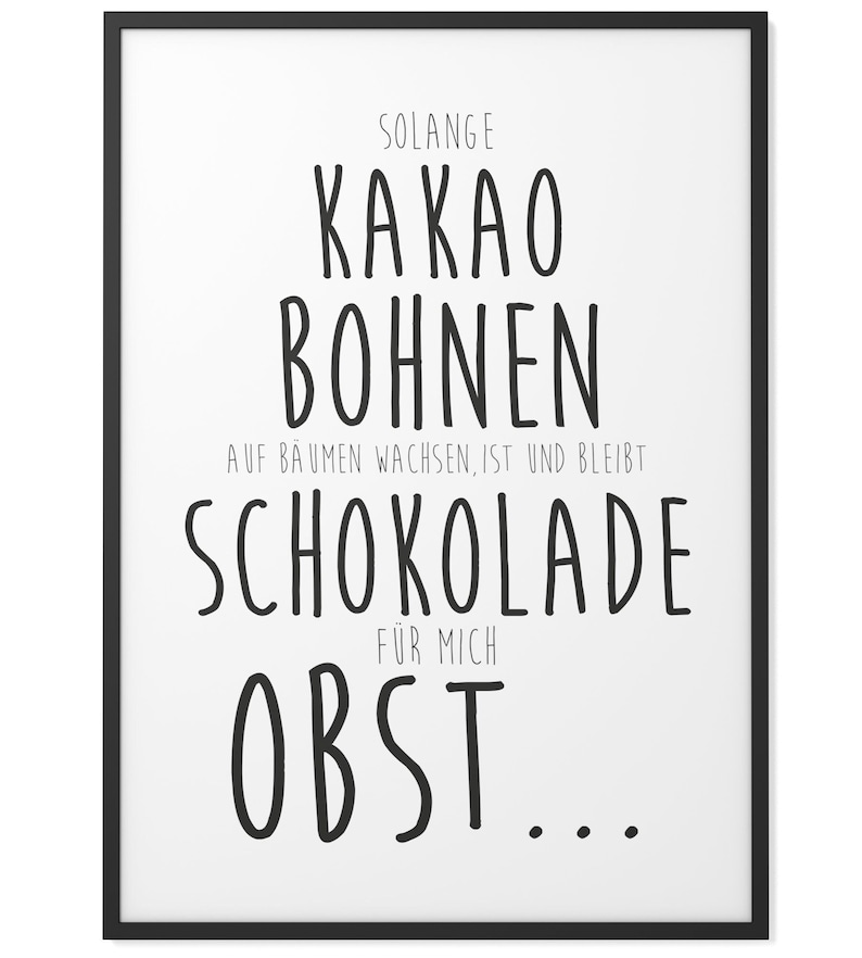 Schokolade ist Obst Premium SpruchPoster Als Geschenk Etsy.de