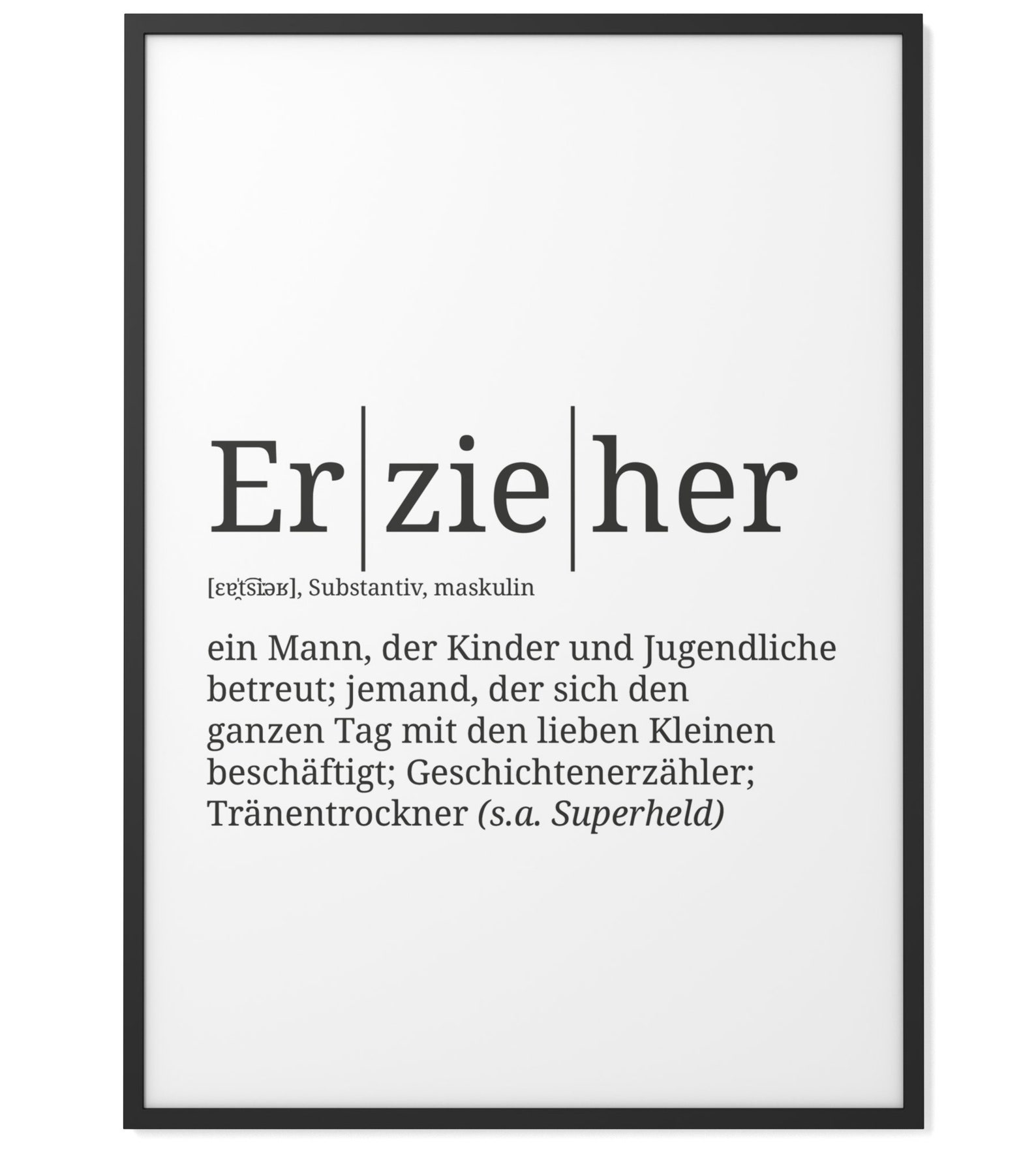 Definition Erzieher Format wählbar Premium SpruchPoster Etsy France