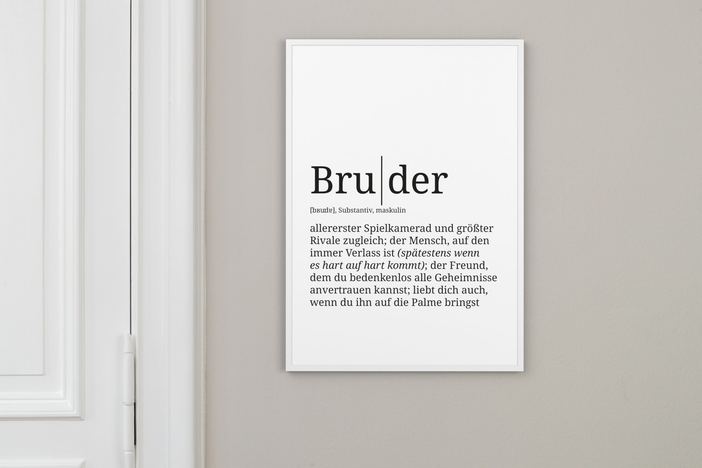 Definition Bruder Format Wählbar Premium Spruchposter Etsy UK