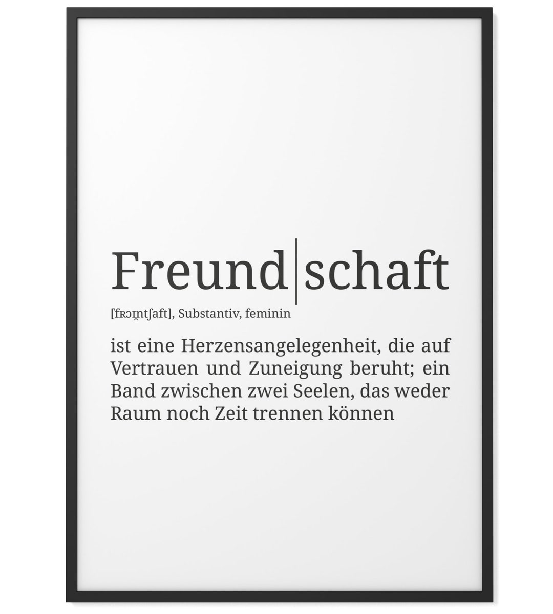 Definition Freundschaft Format wählbar Premium SpruchPoster für Küche