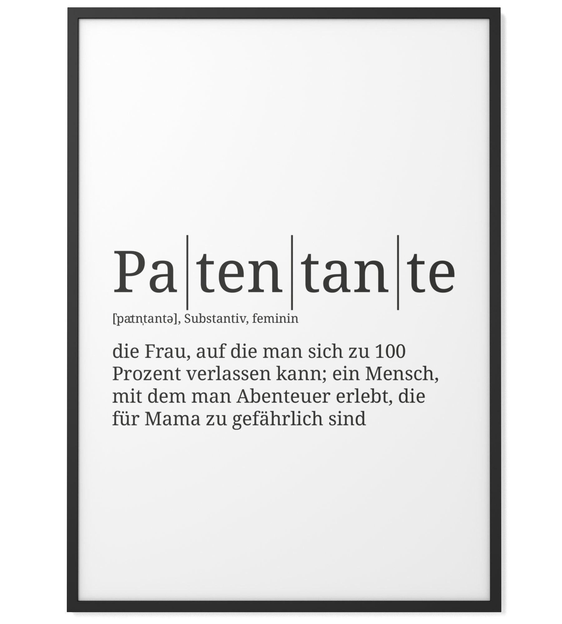 Definition Patentante Format wählbar Premium Etsy.de