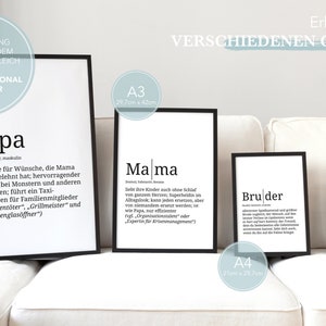 Definition: Familie Format wählbar Premium Spruch-Poster für Küche Wohnzimmer oder WG Kunstdruck für den Bilderrahmen Bild 8