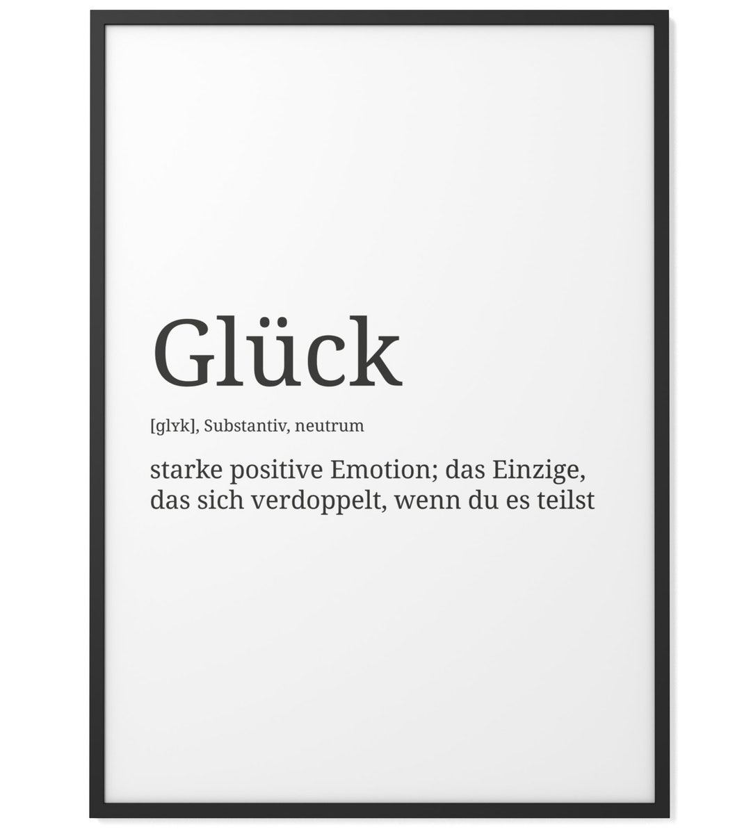 Definition Glück Format wählbar Premium SpruchPoster für Küche