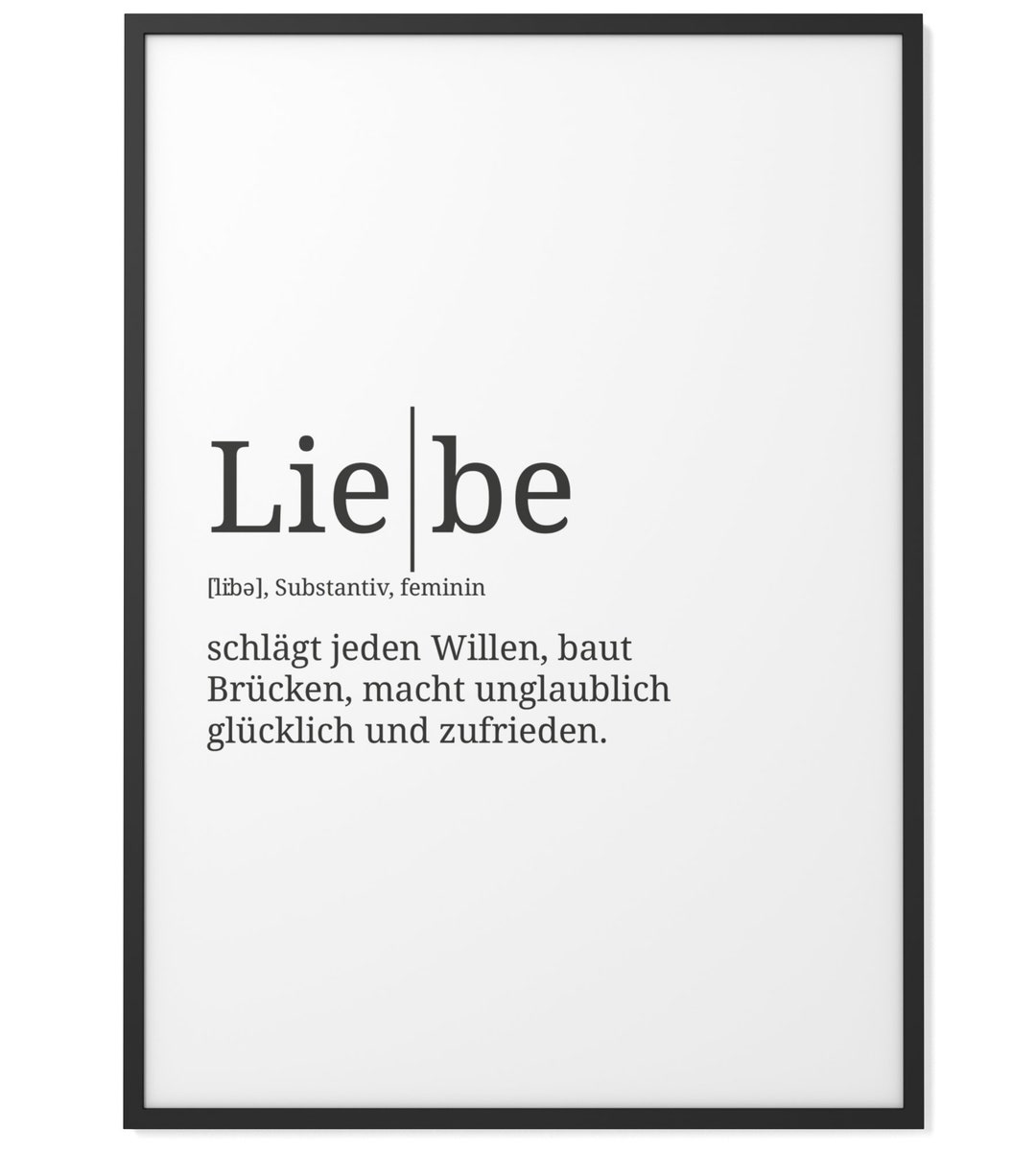 Definition: Liebe | Format Wählbar | Premium Spruch-poster Für