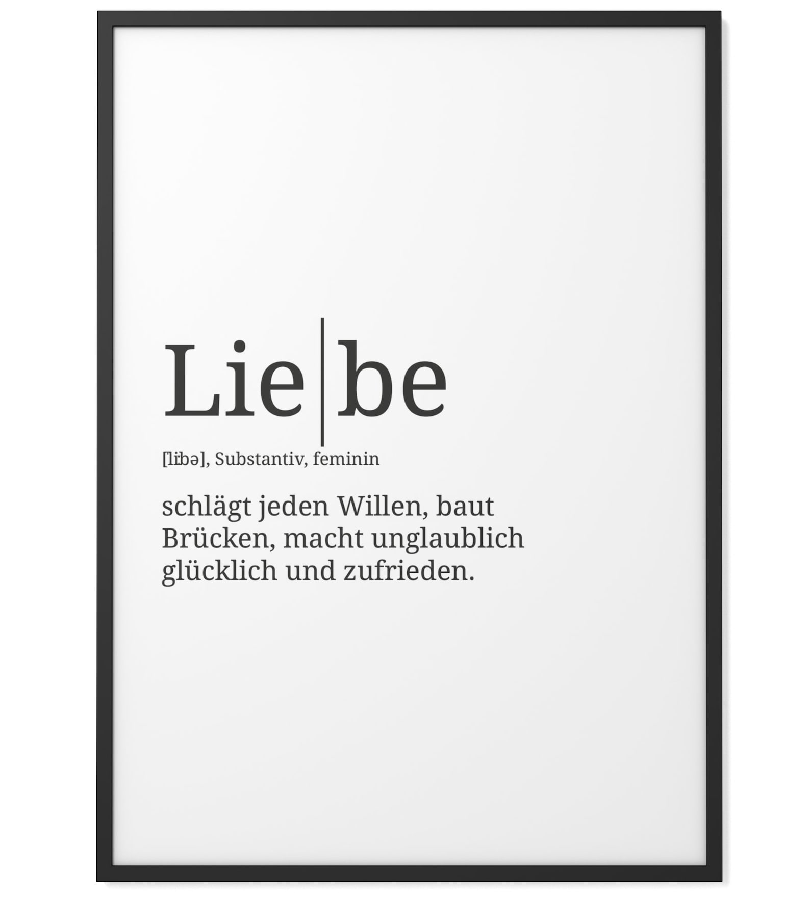 Definition Liebe Format wählbar Premium SpruchPoster für Etsy.de