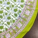 Indian Round Tablecloth Green Flower Design Hand Block Printed Home Stead Table Cloths Cotton Table Cover "60x60 " Inch.6 setar with napkin