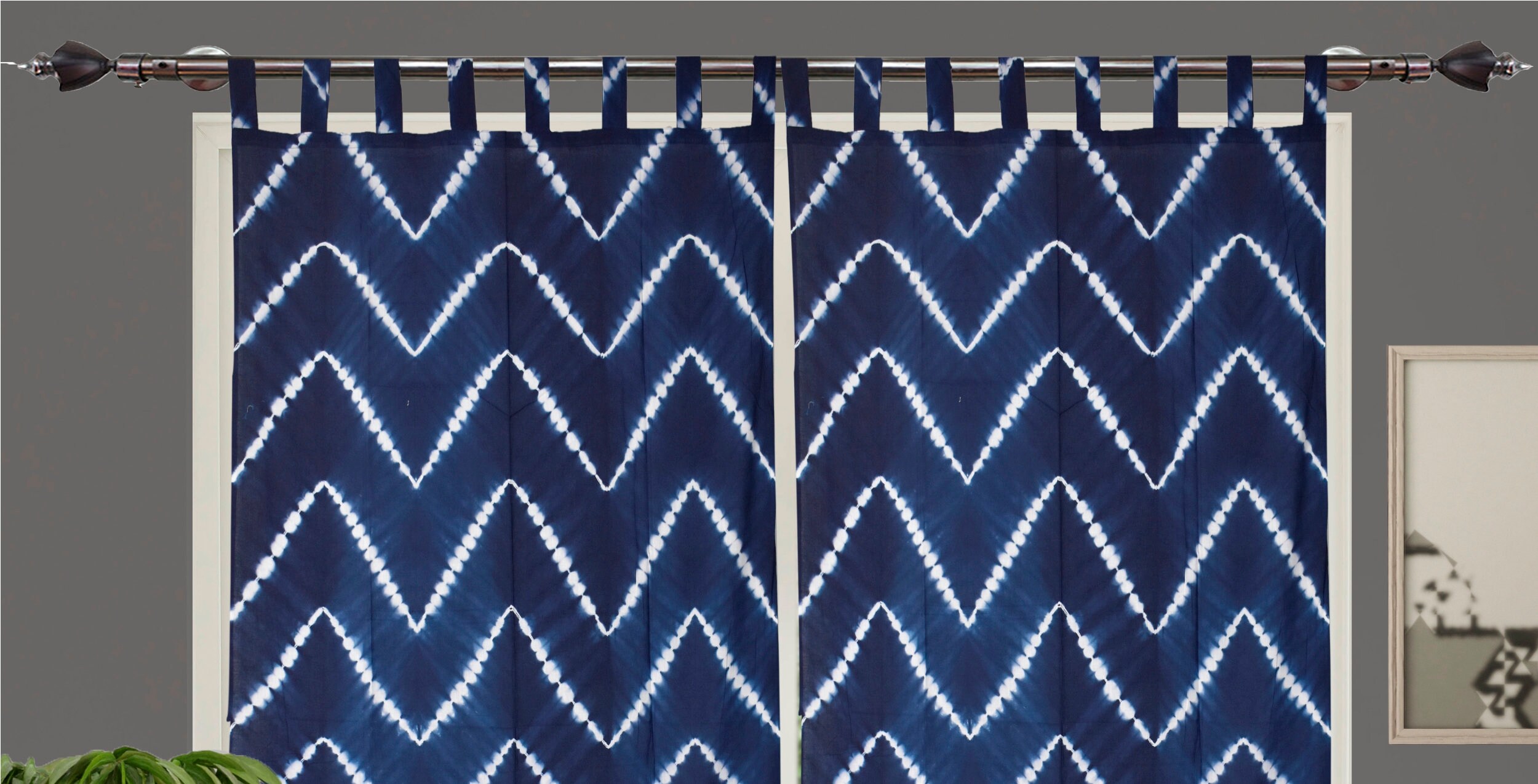 Bohemian Curtain Beach Curtains Blue And White Curtains Zig Etsy