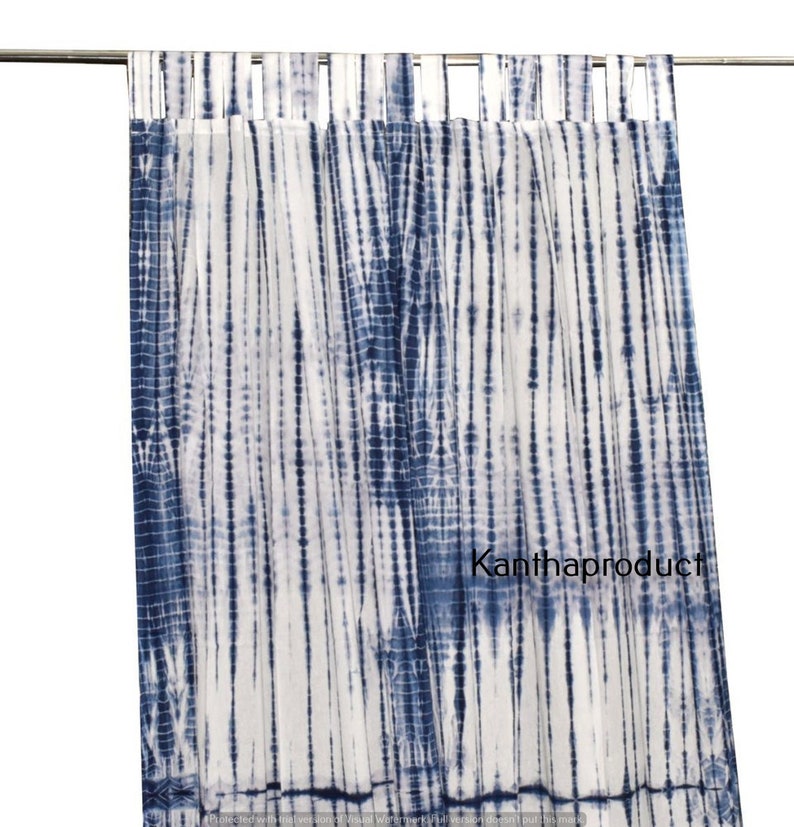 Bohemian Curtain Indigo Blue Boho Decor Beach Curtains Blue Etsy