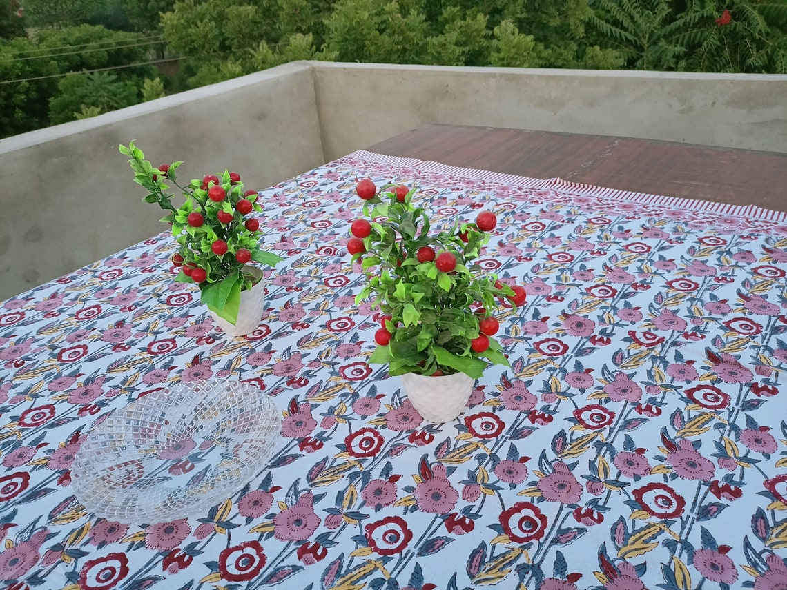 Floral Design Table Cloth Table Cover Tablecloth Block Etsy