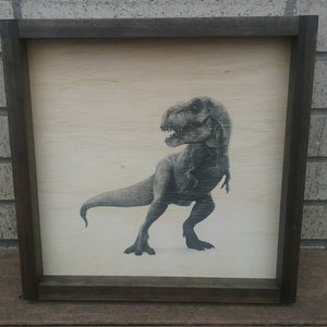 T-Rex Framed Print: Dinosaur Nursery Wall Art