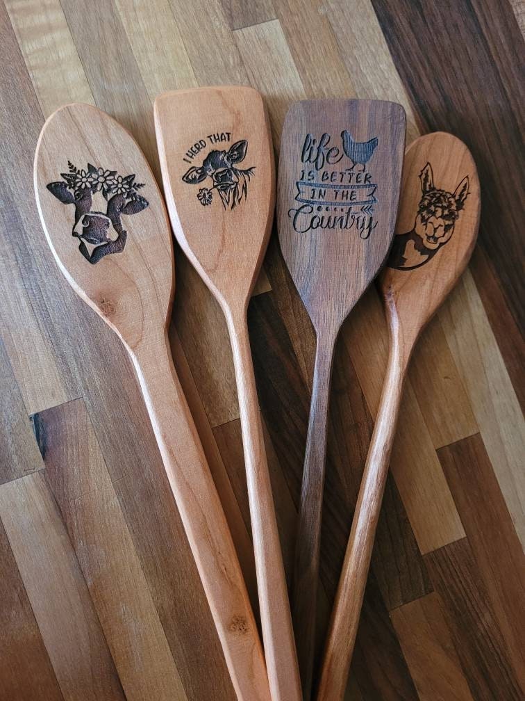 Buy Handmade Utensil Set. Wooden Cute Kitchen Utensils Set 14/35 cm.  Cherry Wood Kitchen Supplies & Utensils Big Set of 5 Online - MyFancyCraft