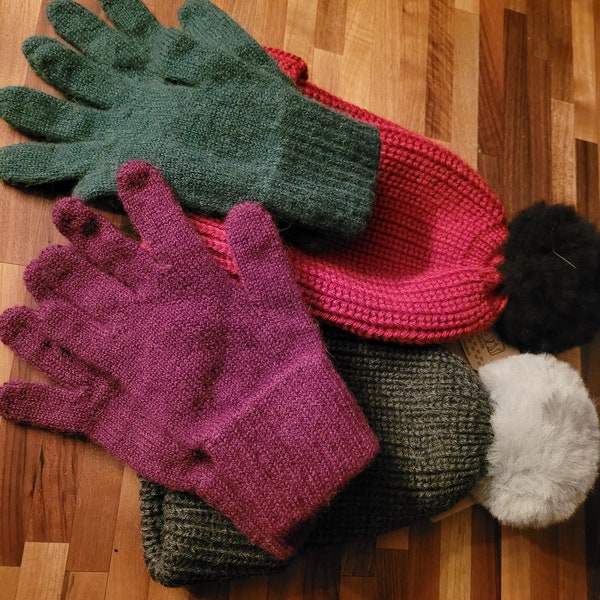 Alpaca gloves, knitted winter gloves,