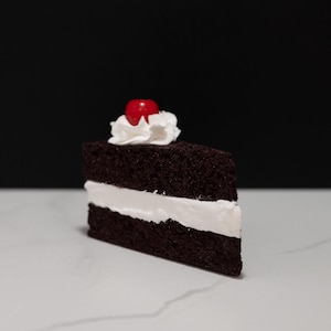 Fake Layered Chocolate Cake Slice with Cherry
