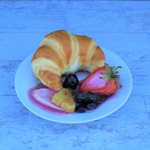 Plated Fake Croissant with Fruit