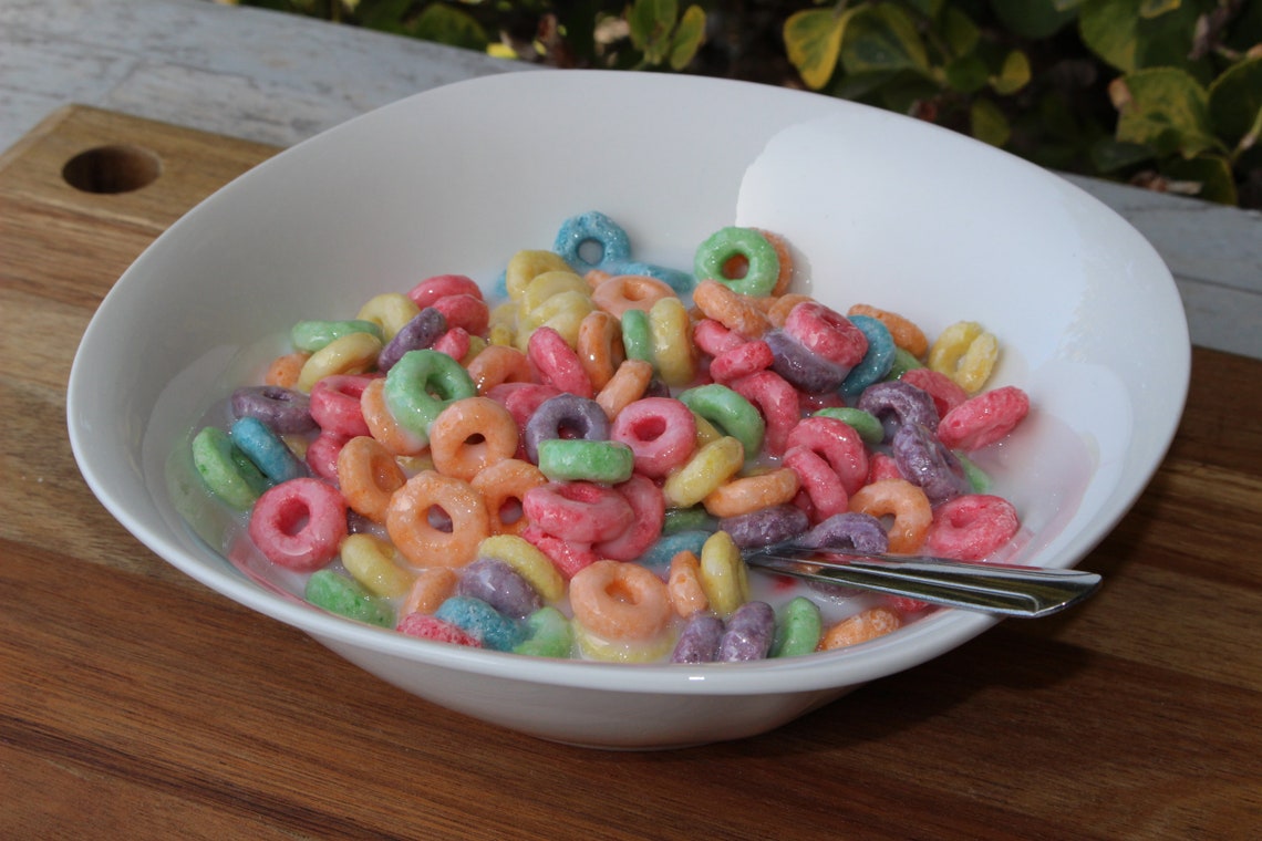 Fruit Loops Cereal in Fake Milk | Etsy