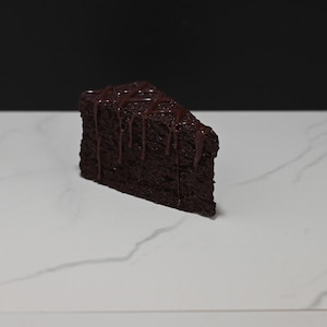 Fake Drizzled Chocolate Cake Slice