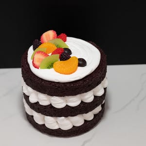 Fake Triple Layer Chocolate Cake With Fruit