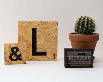 Scrabble Icons and Letters. Wooden letters. Personalized decoration