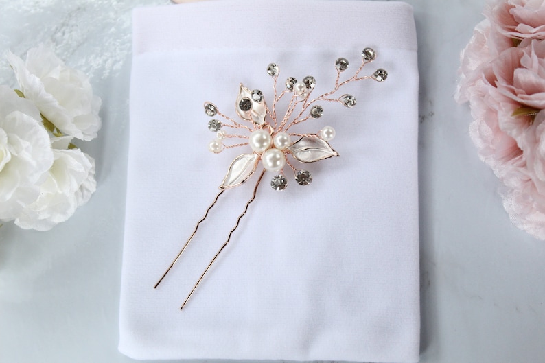 Wedding Hair Accessories Rose Gold Hair Jewellery Rose Gold Pearl Hair Pin Rose Gold Bridal Hair Pin Decorative Hair Jewelry Gifts