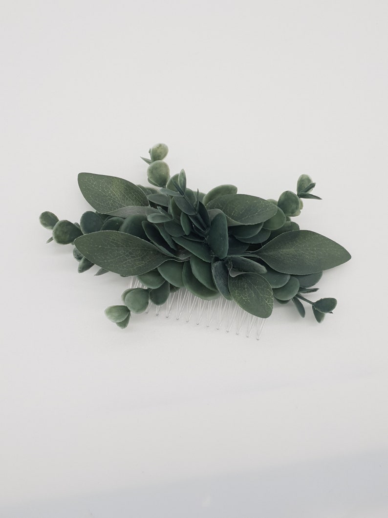 Real touch eucalyptus foliage hair accessory-Wedding foliage head piece-Boho style hair comb-Bridal hair accesories-Artificial hair comb