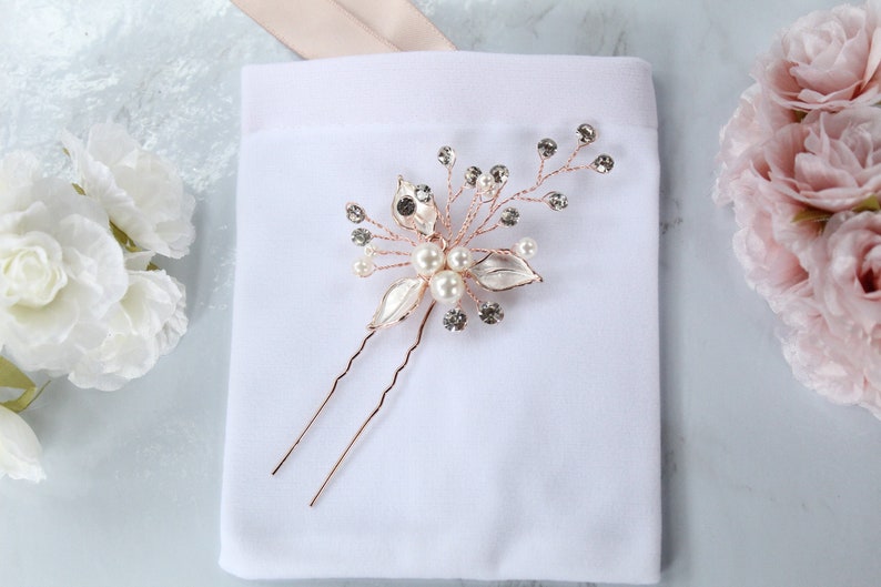 Wedding Hair Accessories Rose Gold Hair Jewellery Rose Gold Pearl Hair Pin Rose Gold Bridal Hair Pin Decorative Hair Jewelry Gifts
