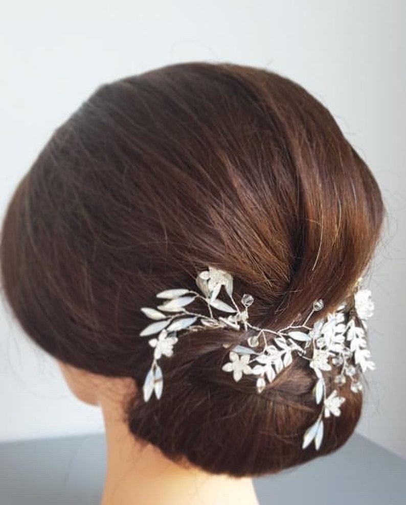 Lyla Silver Bridal Head Pieces Opal Wedding Hair Etsy