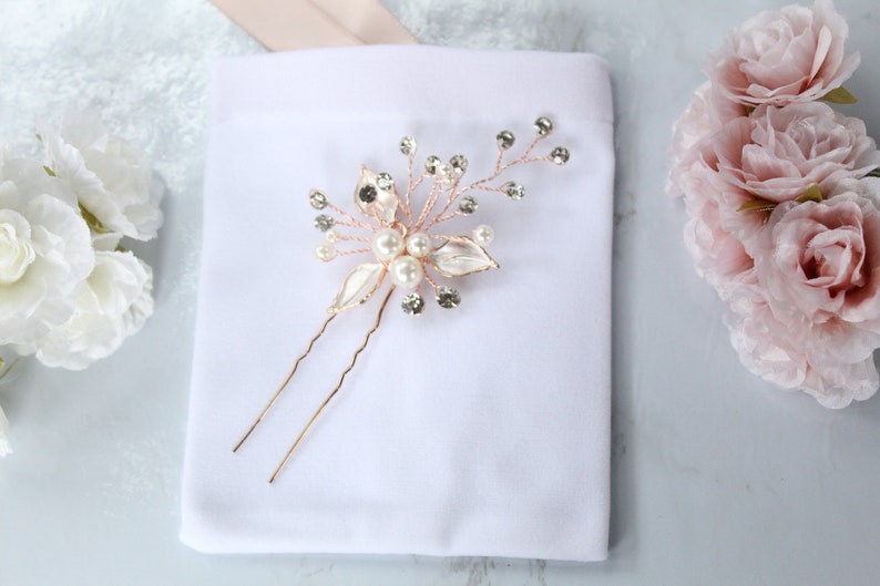 Wedding Hair Accessories Rose Gold Hair Jewellery Rose Gold Pearl Hair Pin Rose Gold Bridal Hair Pin Decorative Hair Jewelry Gifts