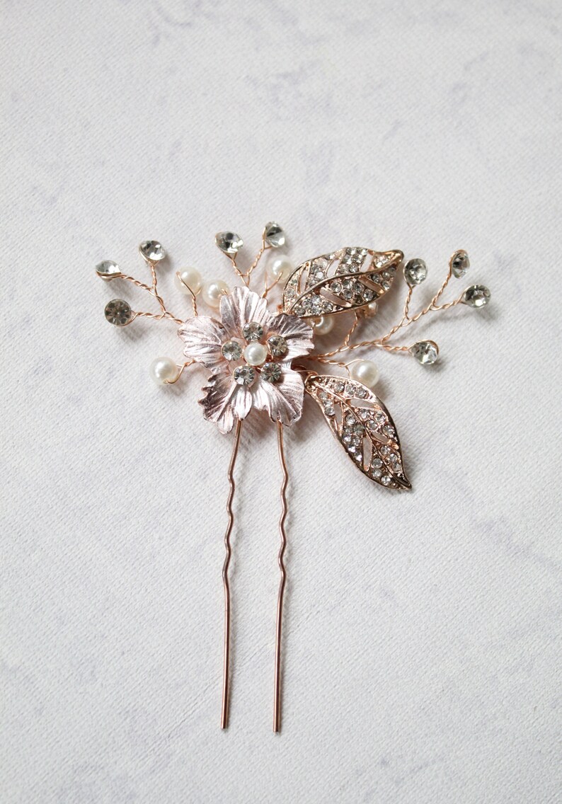 Rose Gold Hair Pinbridal Hair Accessoriesbridal Hair Piece Etsy UK