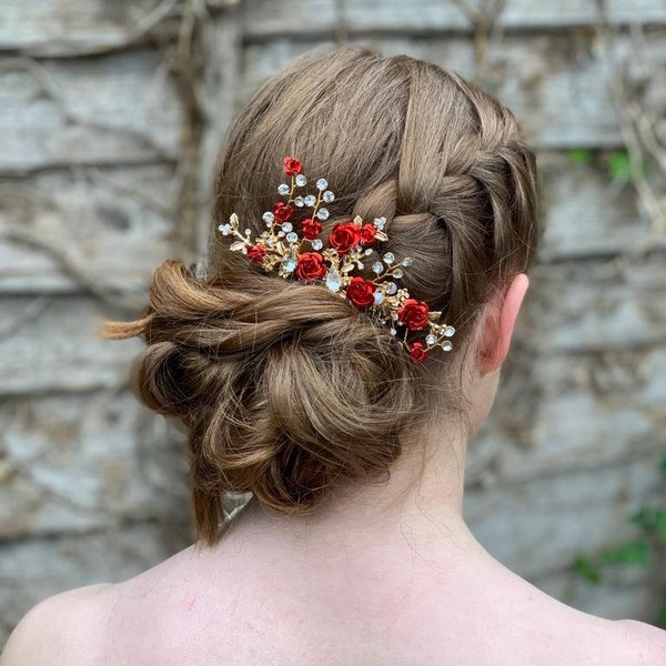 Red Hair Flower Etsy UK