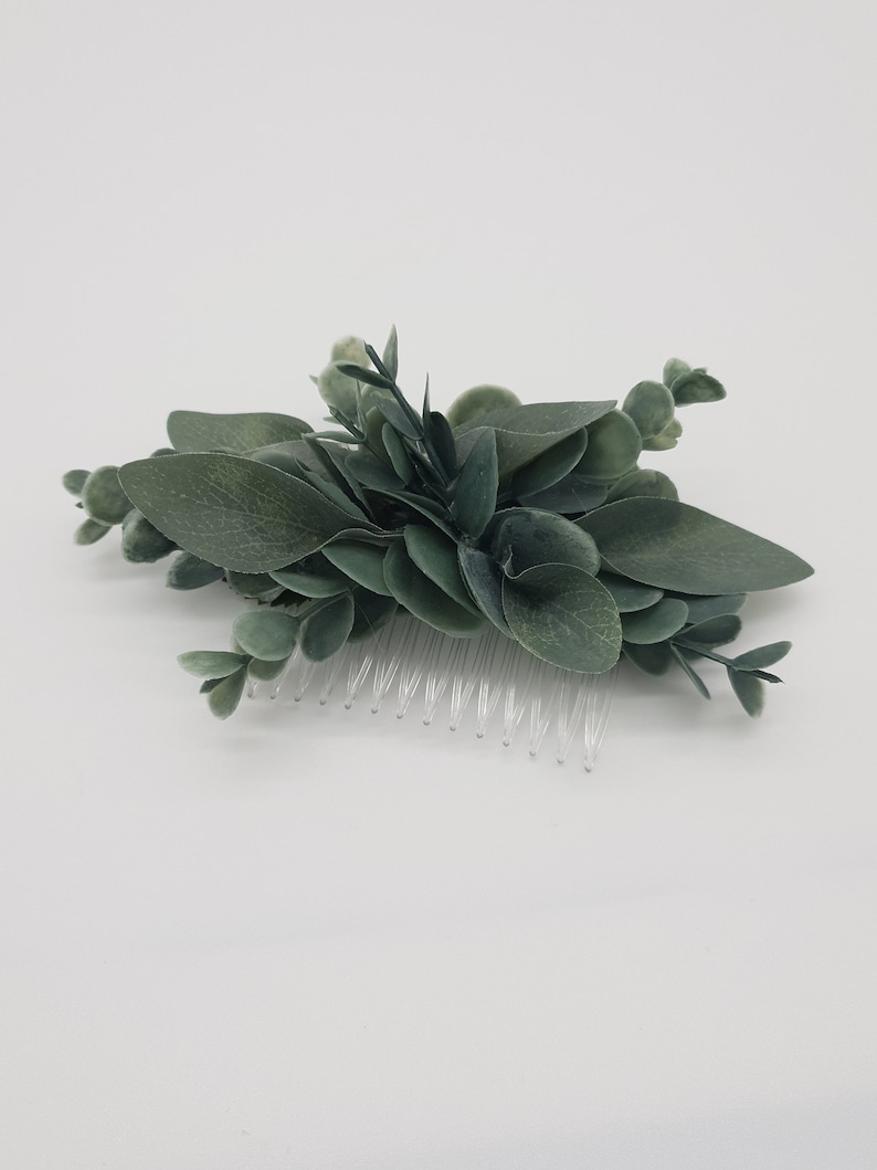 Real touch eucalyptus foliage hair accessory-Wedding foliage head piece-Boho style hair comb-Bridal hair accesories-Artificial hair comb