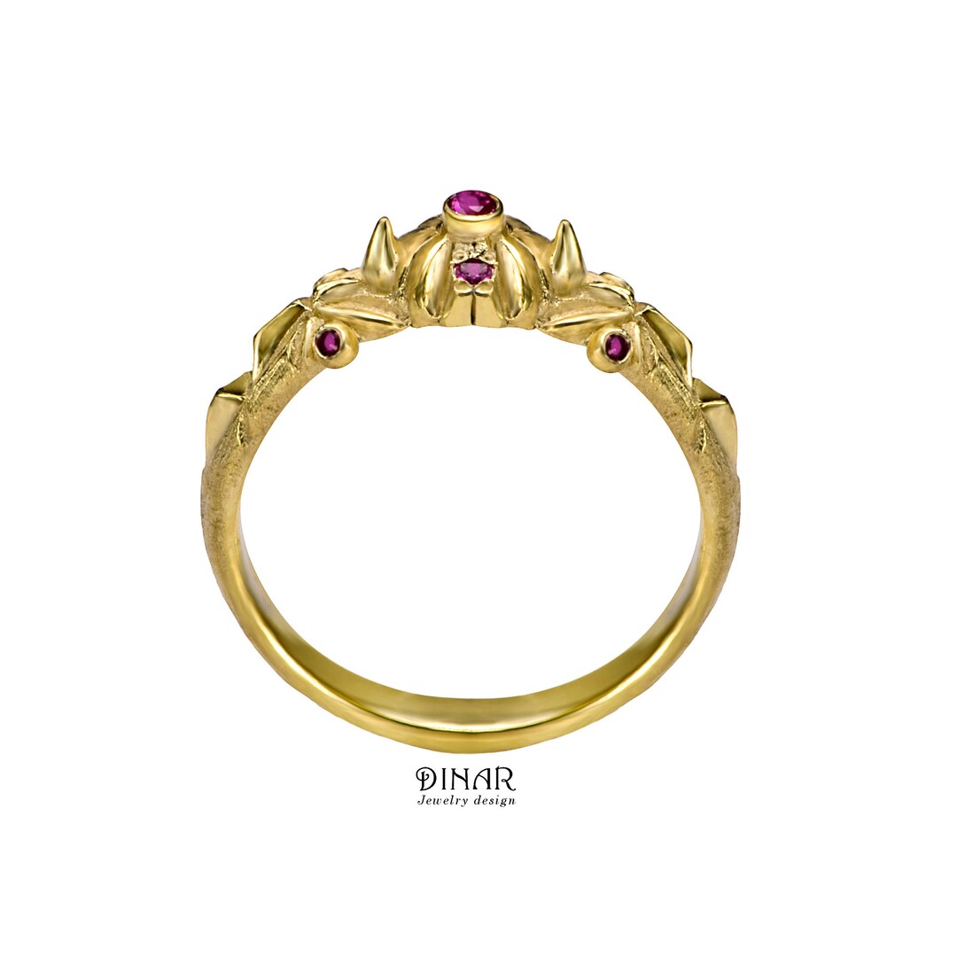 Ancient Goth Medieval Engagement Ring, Viking Pointy Spike Natural ...