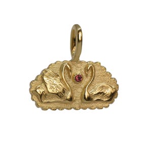 Love Swans pendant ,antique style love swans necklace ,personalized mothers day gift, women gift silver/ gold plated/14k solid gold pendant
