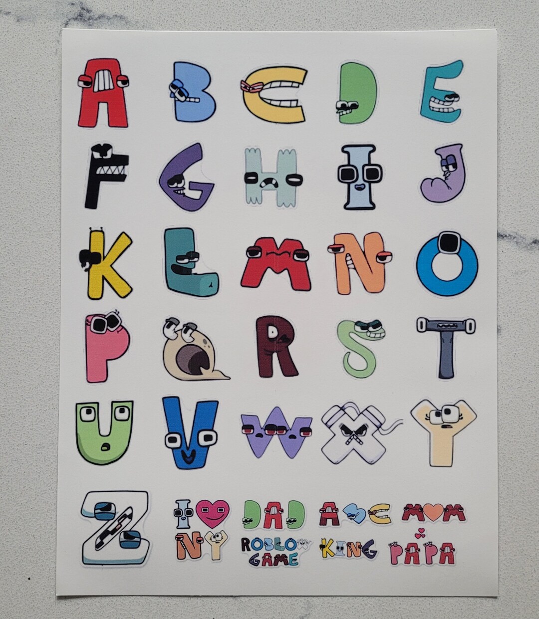 Alphabet LORE Temporary Tattoos Etsy